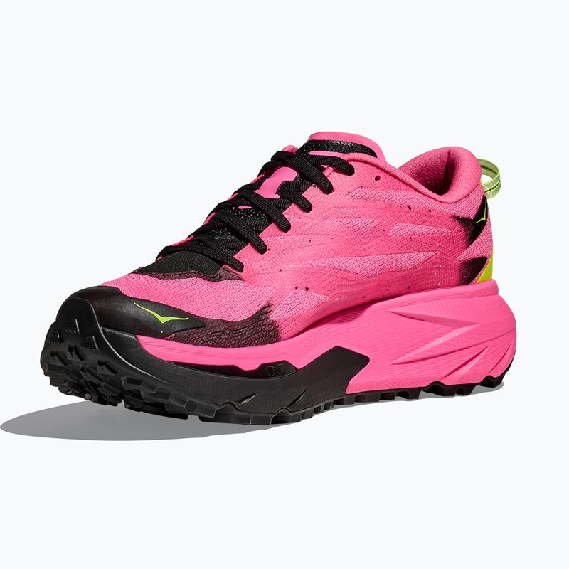 Pantofi de alergare pentru bărbați HOKA Mafate 5 neon roz/negru 4