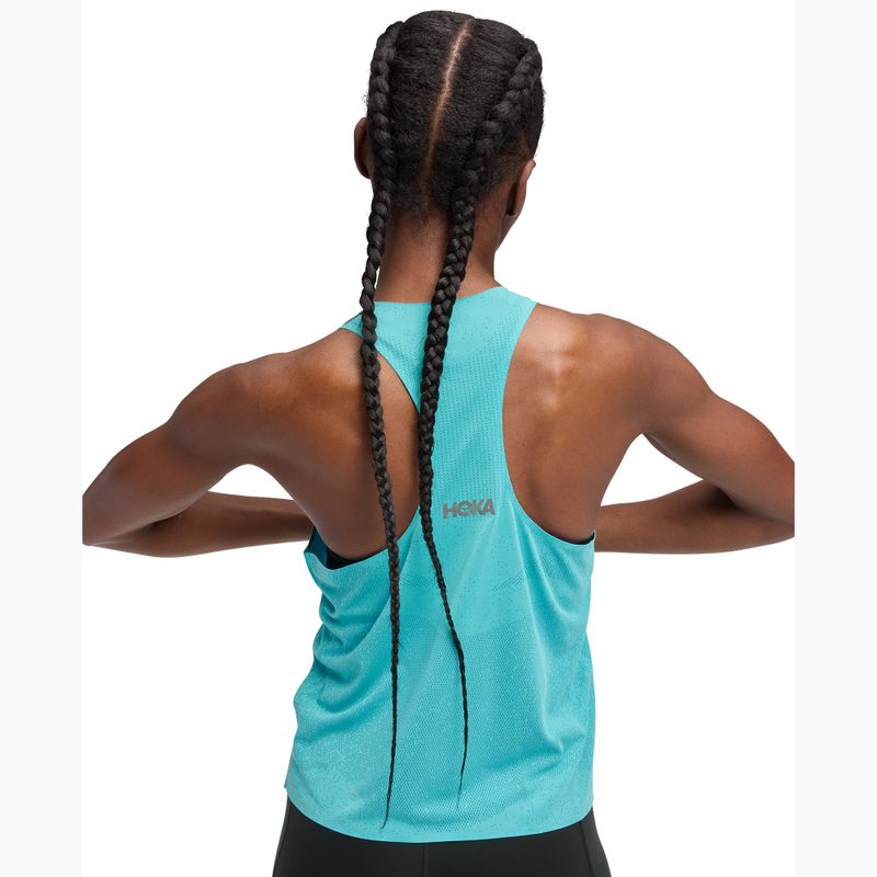 Tricou de alergare damă HOKA Race Day Singlet cielo blue 5