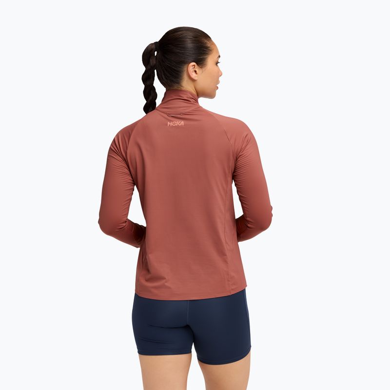 Hanorac de alergare damă HOKA GlideTech Quarter Zip rouge 3