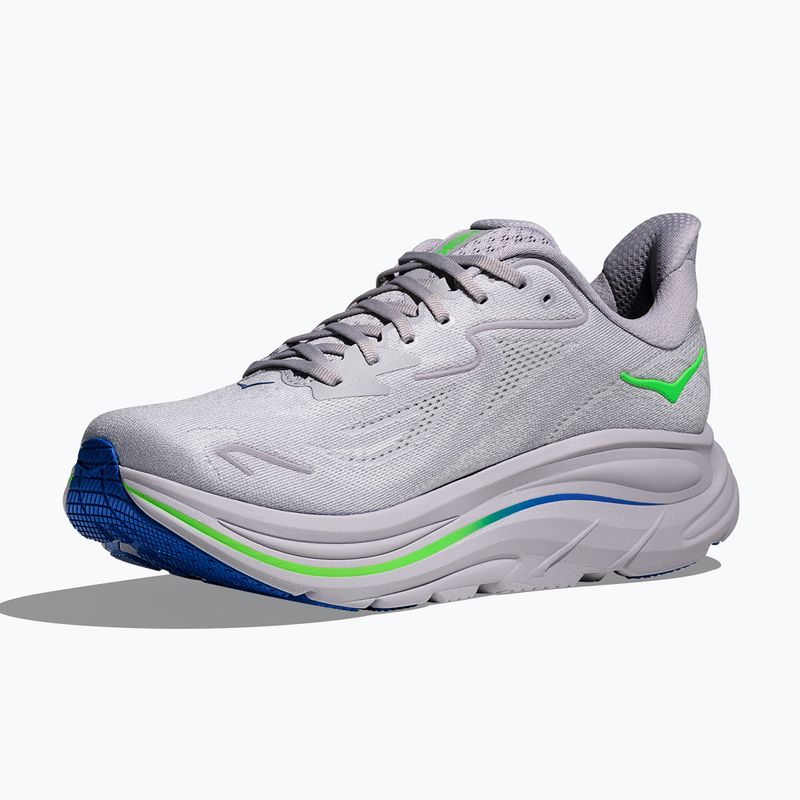 Încălțăminte de alergare pentru bărbați HOKA Clifton 10 ash grey/neon green 2