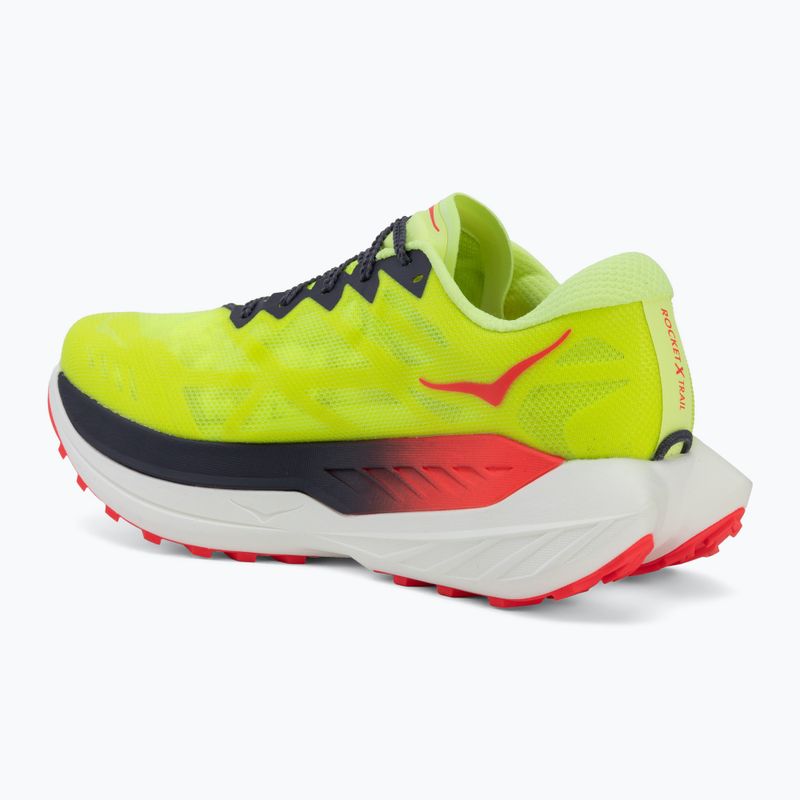 Încălțăminte de alergare pentru bărbați HOKA Rocket X Trail neon Yuzu/neon flame 3