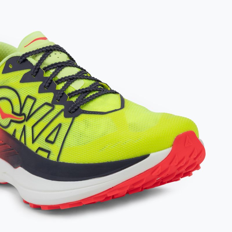 Încălțăminte de alergare pentru bărbați HOKA Rocket X Trail neon Yuzu/neon flame 7