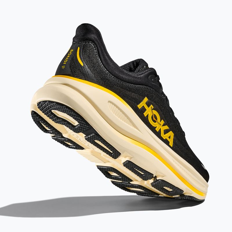 Încălțăminte de alergare pentru bărbați Hoka Bondi 9 carbon black/yellow gold 5