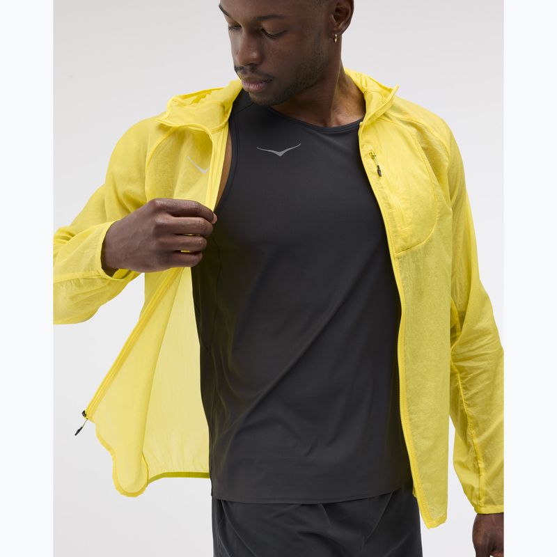 Geacă de alergare pentru bărbați HOKA Skyflow neon hoka citrus 4