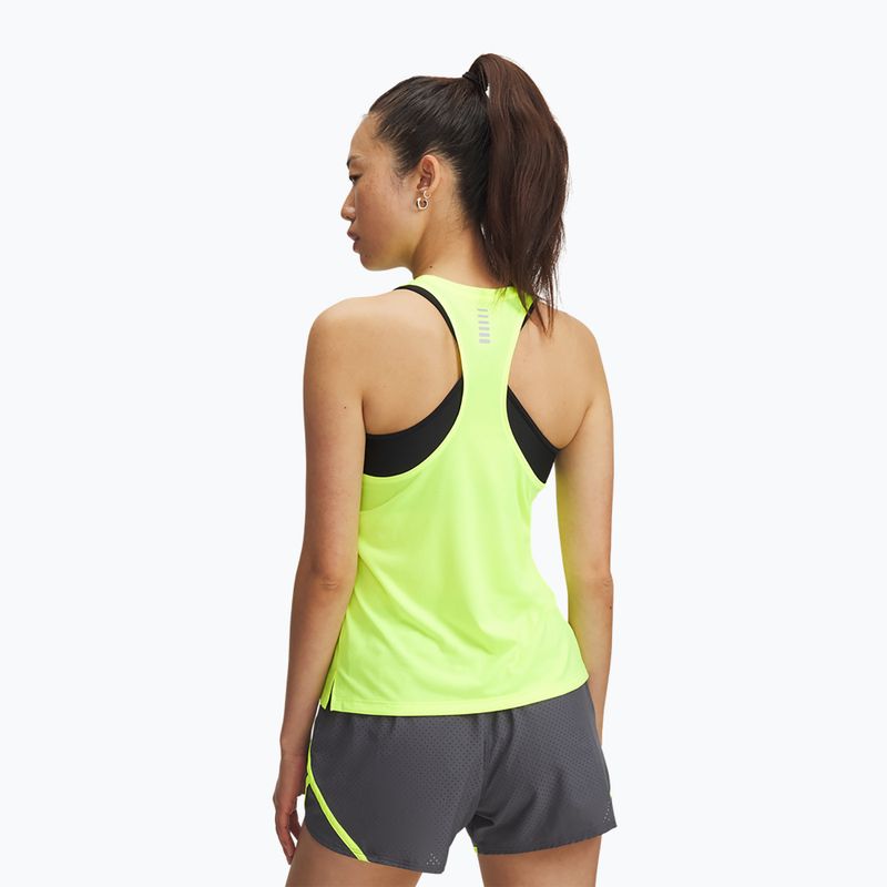 Tricou de alergare pentru femei Under Armour Launch Singlet high vis yellow/reflective 2