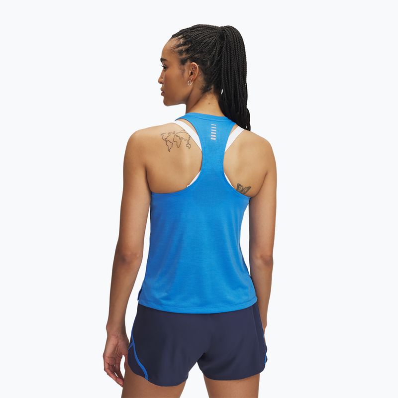 Tricou de alergare pentru femei Under Armour Launch Singlet blue atlantis/reflective 2