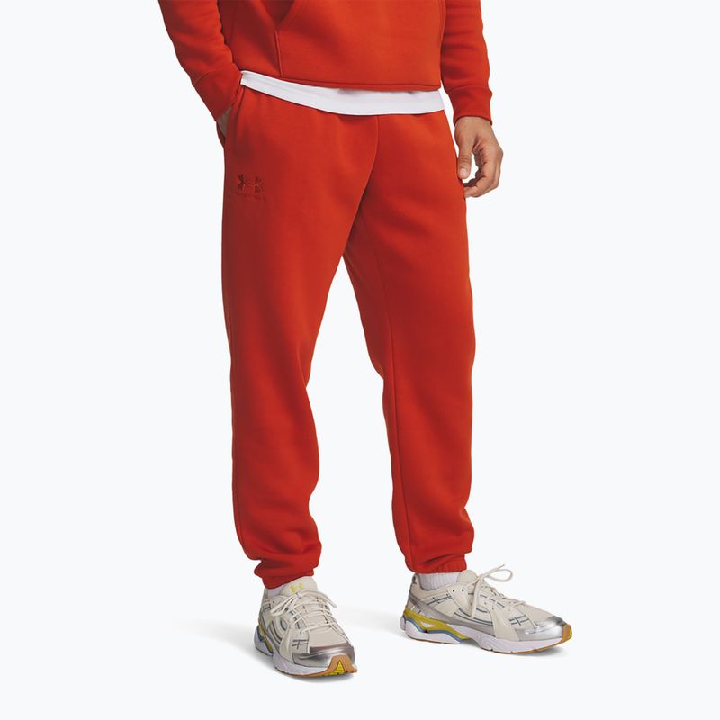 Pantaloni de antrenament pentru bărbați Under Armour Essential Fleece Joggers surplus orange/surplus orange