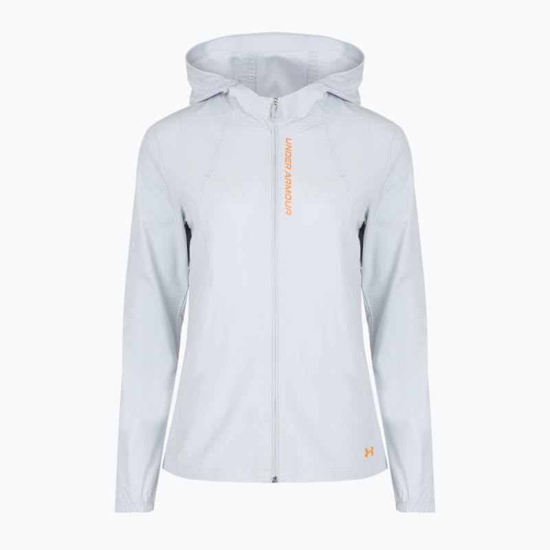 Geacă de alergare pentru femei Under Armour Outrun The Storm halo gray/squad orange