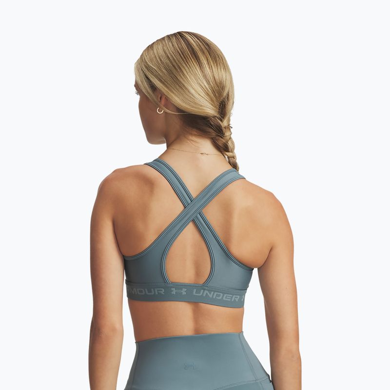 Sutien de antrenament Under Armour Crossback Mid jasper blue/serpentine 2