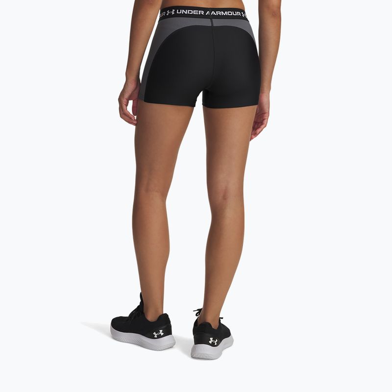 Pantaloni scurți de antrenament pentru femei Under Armour HeatGear Rib Shorty black/castlerock/white 3