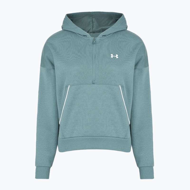 Bluză pentru femei Under Armour Rival Fleece Piped HZ Hoodie jasper blue/white 3