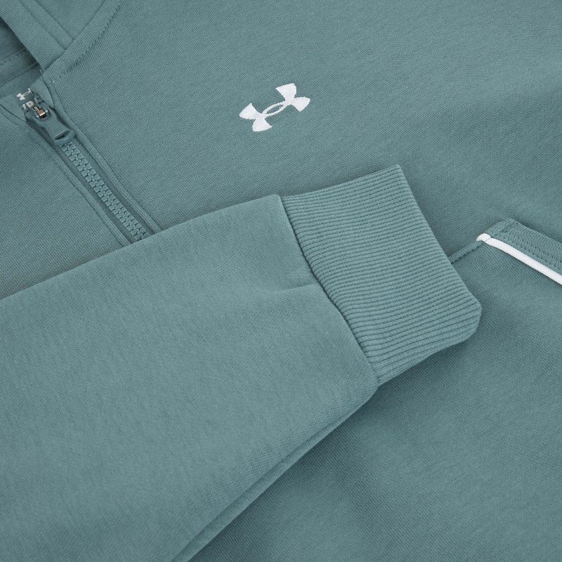 Bluză pentru femei Under Armour Rival Fleece Piped HZ Hoodie jasper blue/white 6