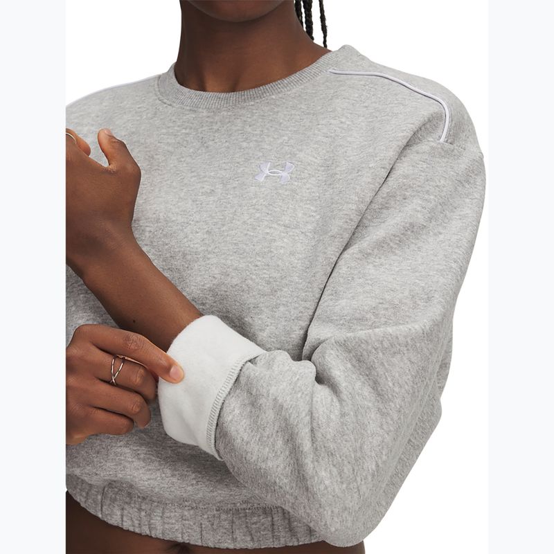 Hanorac pentru femei Under Armour Rival Fleece Piped Crew mod gray light heather/white 3