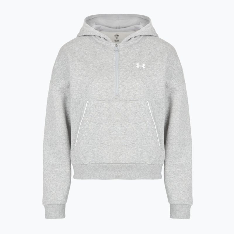 Hanorac pentru femei Under Armour Rival Fleece Piped HZ Hoodie mod gray light heather/white 3