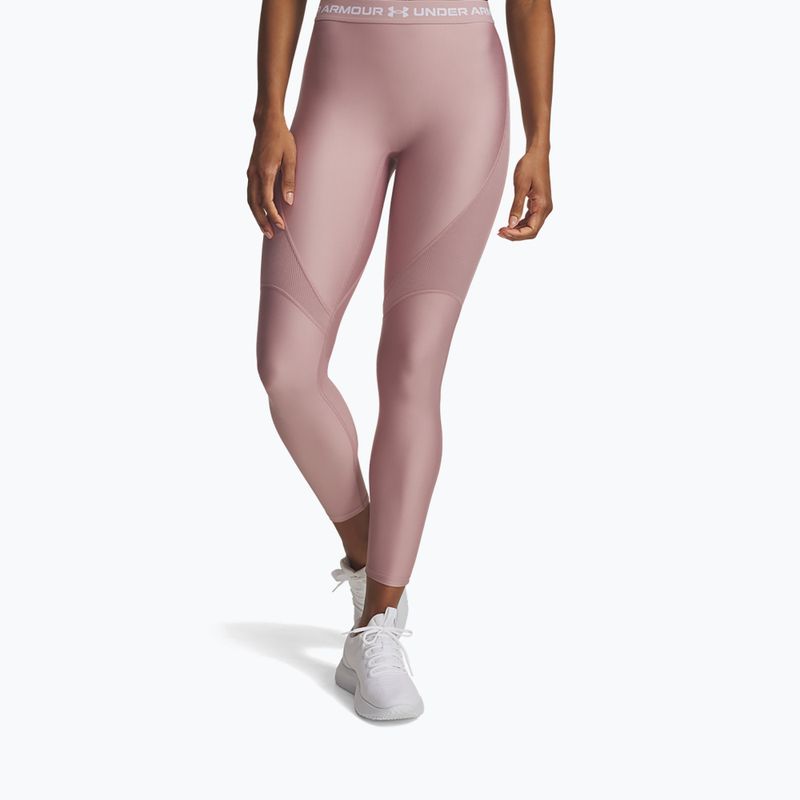 Colanți pentru femei Under Armour HeatGear Rib tourmaline pink/tourmaline pink/white