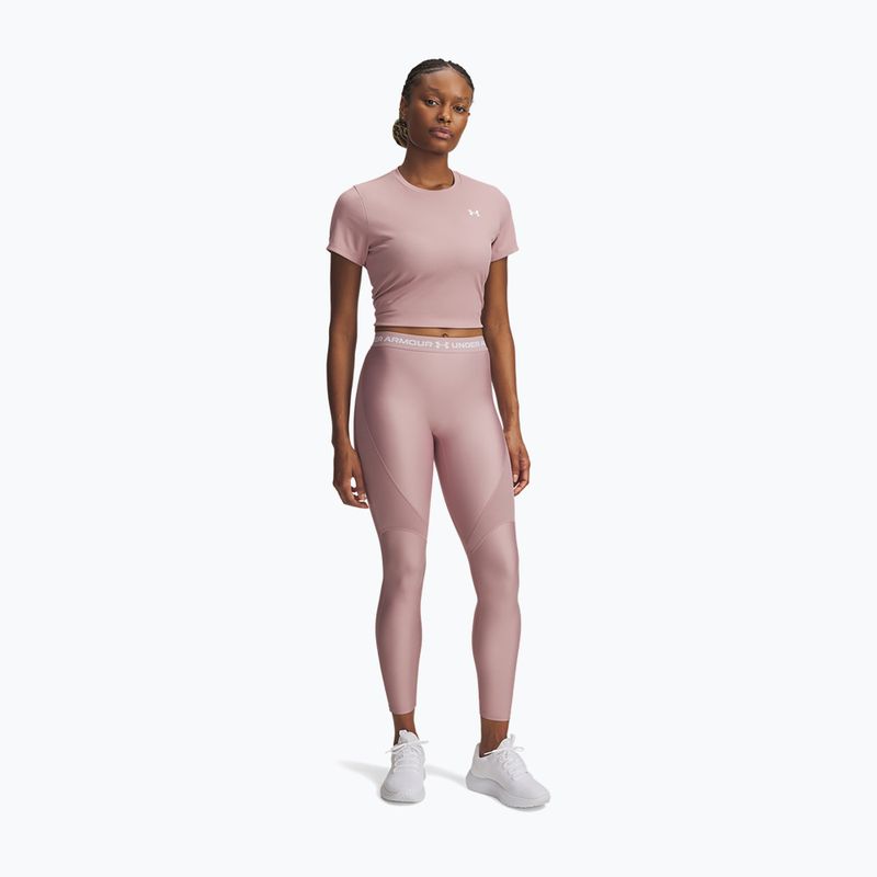 Colanți pentru femei Under Armour HeatGear Rib tourmaline pink/tourmaline pink/white 2