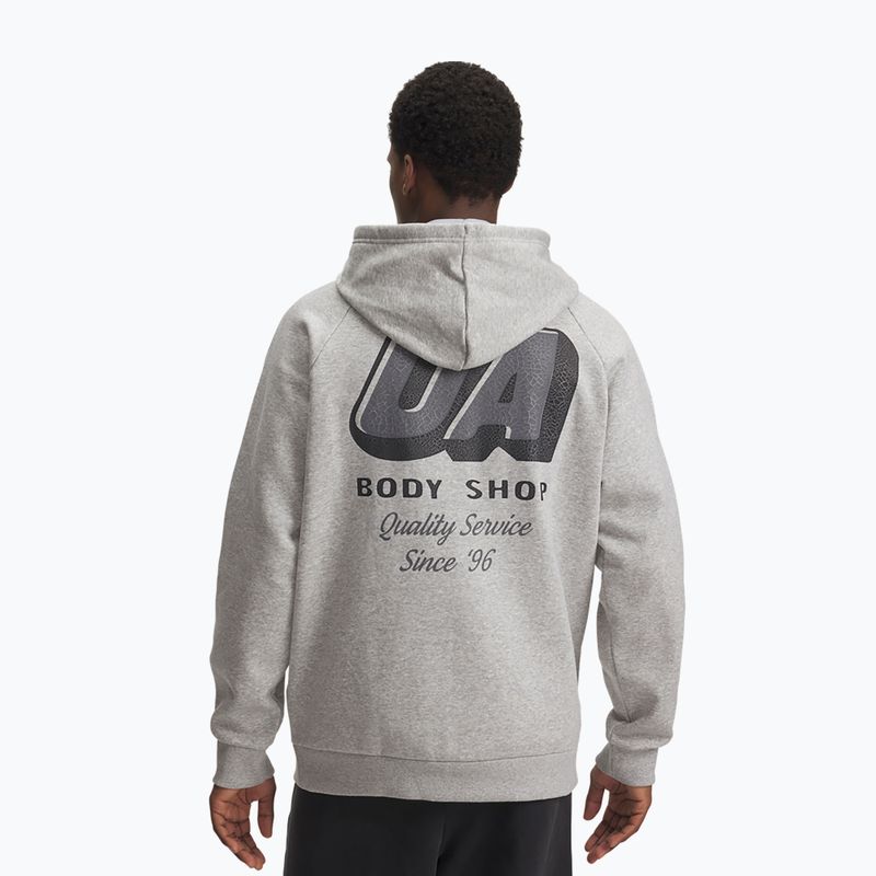 Hanorac pentru bărbați Under Armour Rival Fleece HBR Logo Hoodie mod gray light heather/castlerock 2