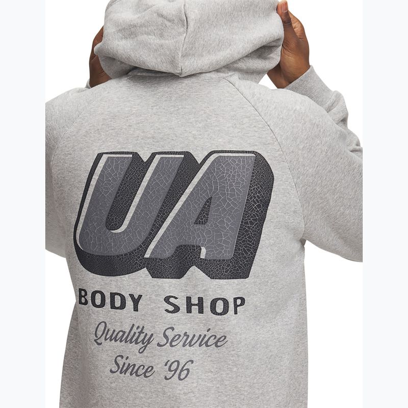 Hanorac pentru bărbați Under Armour Rival Fleece HBR Logo Hoodie mod gray light heather/castlerock 3