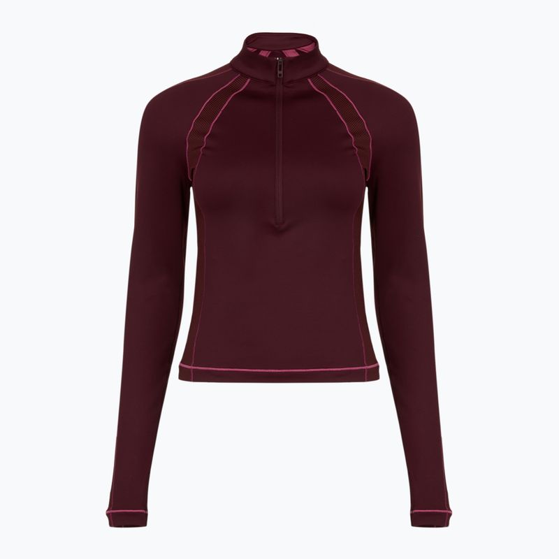 Tricou pentru bărbați Under Armour ColdGear Textured 1/2 Zip dark maroon/fuchsia dusk/metallic silver
