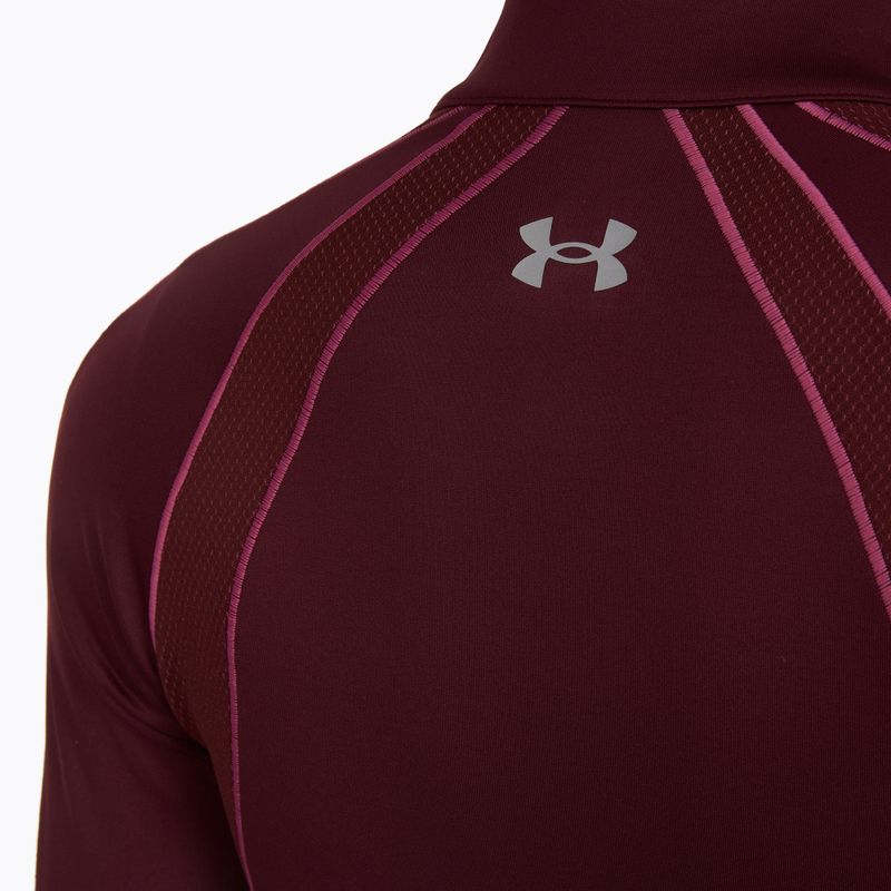 Tricou pentru bărbați Under Armour ColdGear Textured 1/2 Zip dark maroon/fuchsia dusk/metallic silver 4
