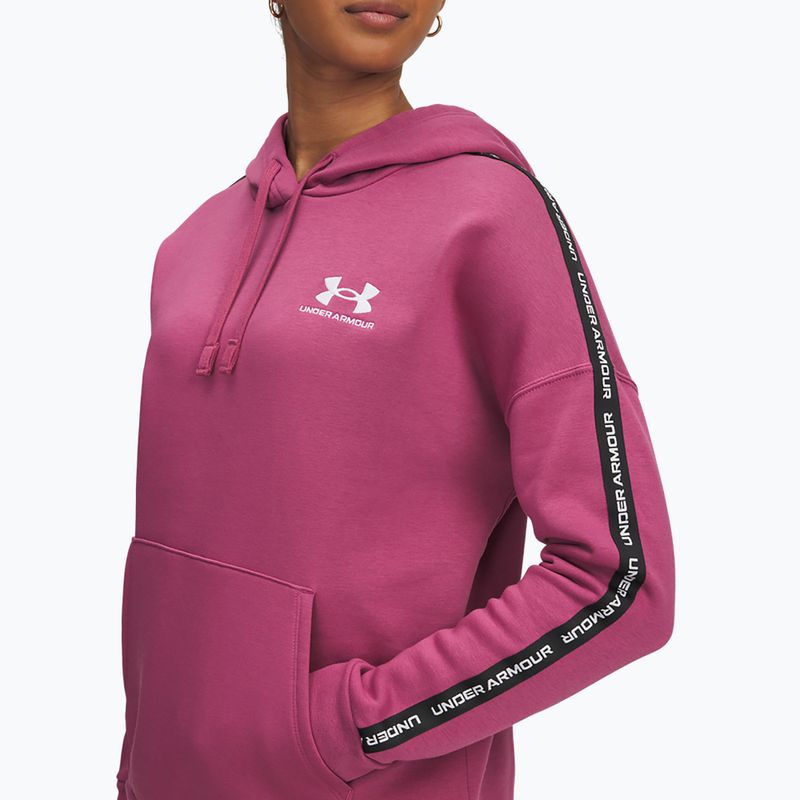 Bluză pentru femei Under Armour Icon Fleece Taped Hoody fuchsia dusk/white 3