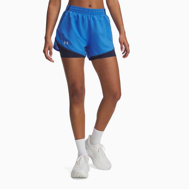 Pantaloni scurți de alergare pentru femei Under Armour Fly By 2in1 Atlantis Blue/Washed Navy/Reflective