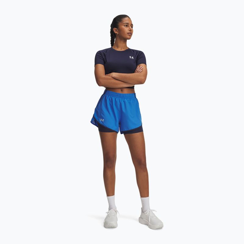 Pantaloni scurți de alergare pentru femei Under Armour Fly By 2in1 Atlantis Blue/Washed Navy/Reflective 2