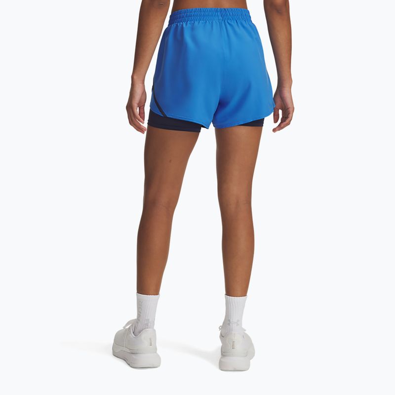 Pantaloni scurți de alergare pentru femei Under Armour Fly By 2in1 Atlantis Blue/Washed Navy/Reflective 3