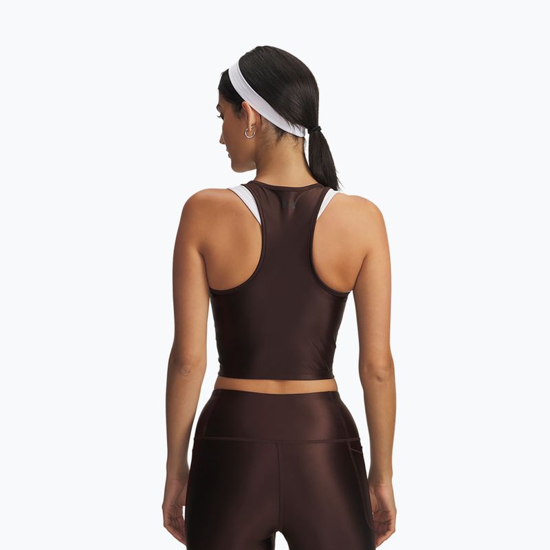 Top de antrenament pentru femei Under Armour Motion Shine Tank kona brown/black 2