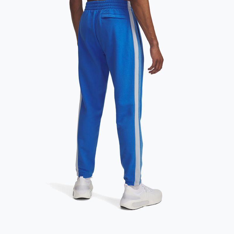 Pantaloni de antrenament pentru bărbați Under Armour Rival Fleece Colorblock blue atlantis/blue calm/white 3