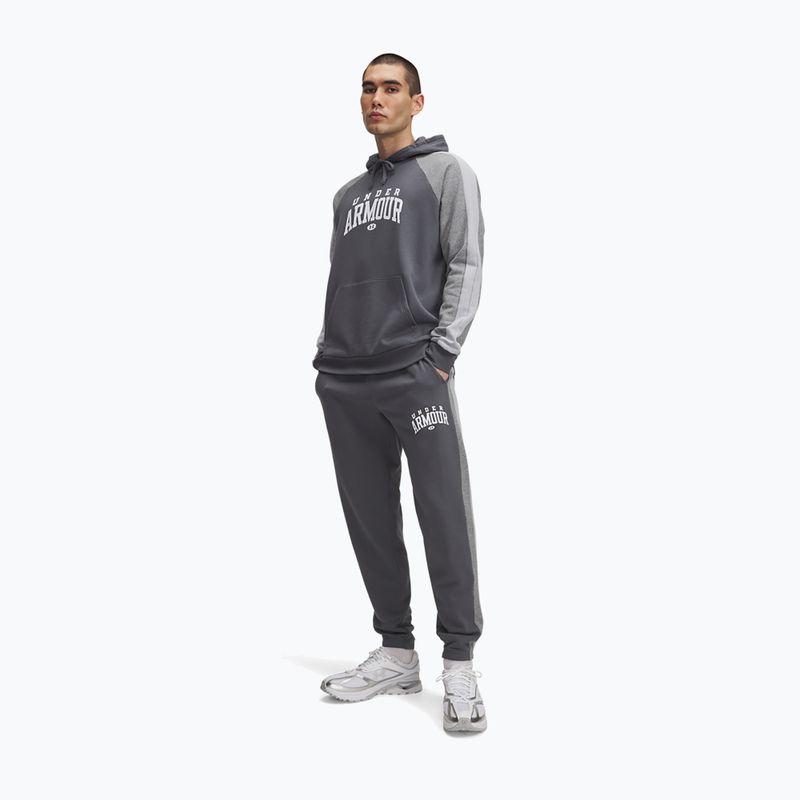 Pantaloni de antrenament pentru bărbați Under Armour Rival Fleece Colorblock castlerock/mod gray/white 2