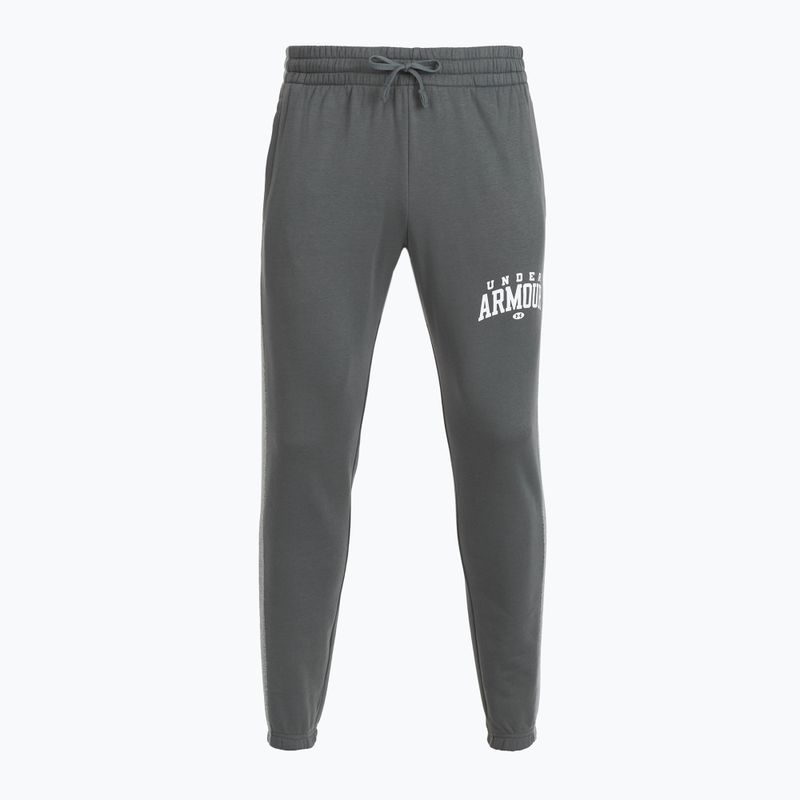 Pantaloni de antrenament pentru bărbați Under Armour Rival Fleece Colorblock castlerock/mod gray/white 4