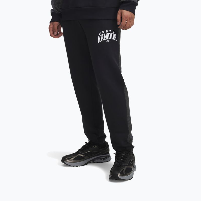 Pantaloni de antrenament pentru bărbați Under Armour Rival Fleece Colorblock black/castlerock/white