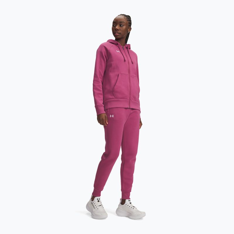 Pantaloni pentru femei Under Armour Rival Fleece dark maroon/white fuchsia dusk/white 2