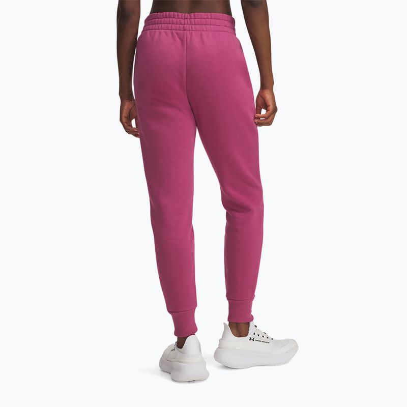 Pantaloni pentru femei Under Armour Rival Fleece dark maroon/white fuchsia dusk/white 3