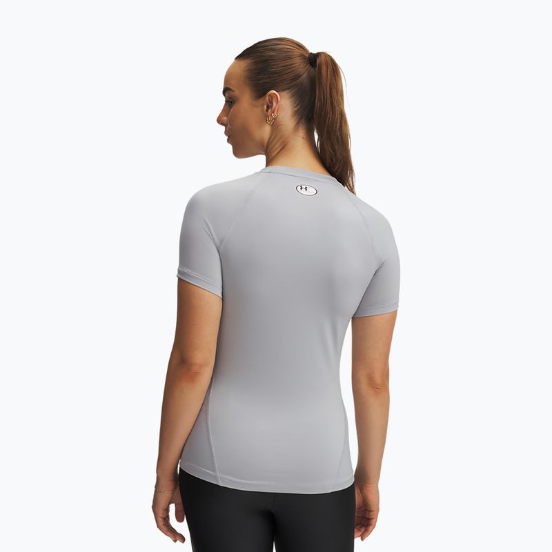 Tricou de antrenament pentru femei Under Armour HG Authentics Comp SS mod gray/black 2