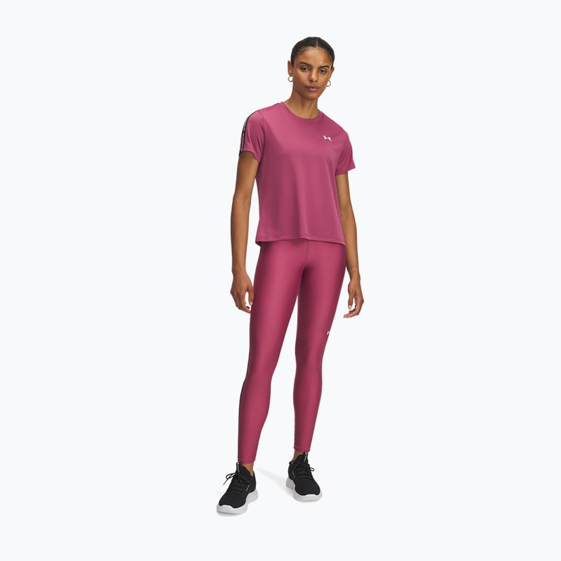 Legginsy pentru femei Under Armour Tech Wordmark Tape fuchsia dusk/black/white 2
