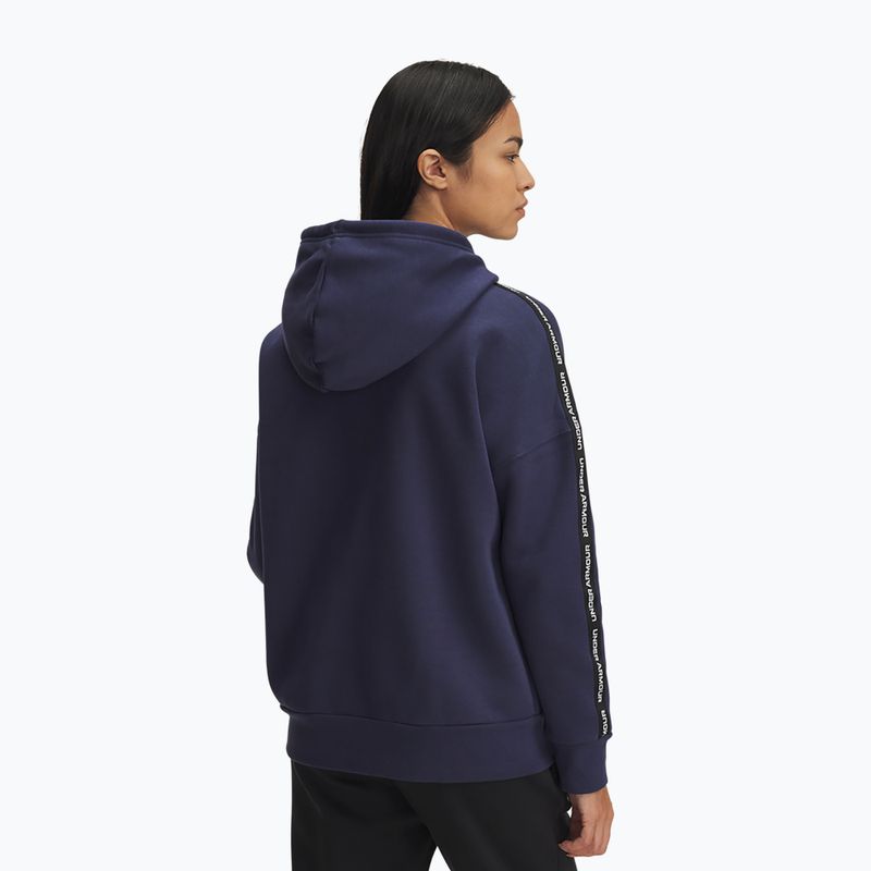 Bluză pentru femei Under Armour Icon Fleece Taped Hoody washed navy/white 2