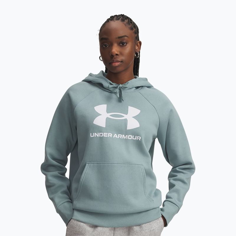 Hanorac pentru femei Under Armour Rival Fleece Big Logo Hoody serpentine/white
