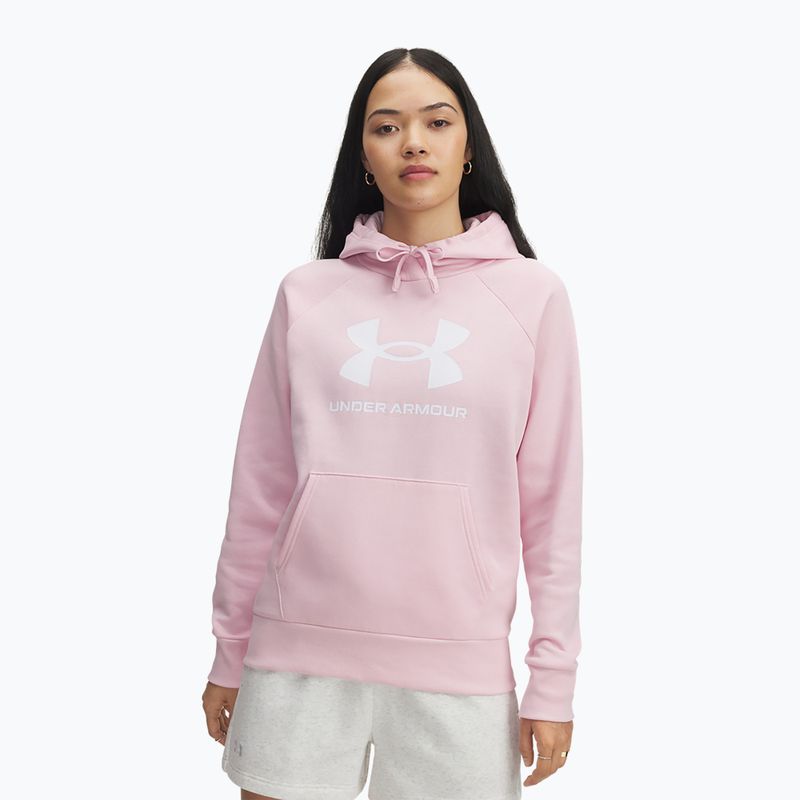 Hanorac damă Under Armour Rival Fleece Big Logo Hoody prime pink/white