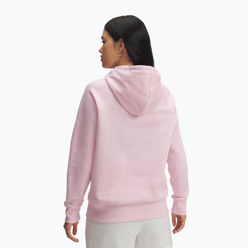 Hanorac damă Under Armour Rival Fleece Big Logo Hoody prime pink/white 2