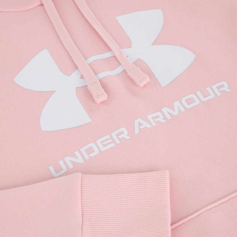 Hanorac pentru femei Under Armour Rival Fleece Big Logo Hoody prime pink/white 5