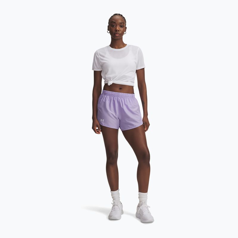 Pantaloni scurți de alergare pentru femei Under Armour Fly By 3" transparent/transparent/reflective 2
