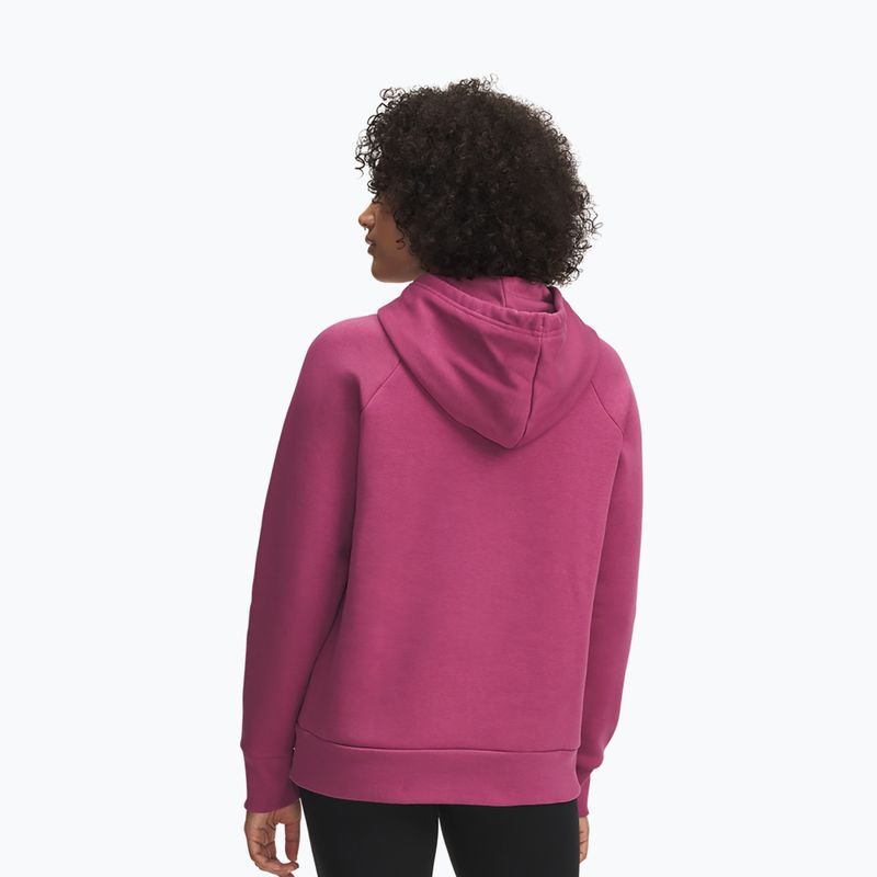 Hanorac pentru femei Under Armour Rival Feelce Shimmer Hoody fuchsia dusk/irisdescent 2