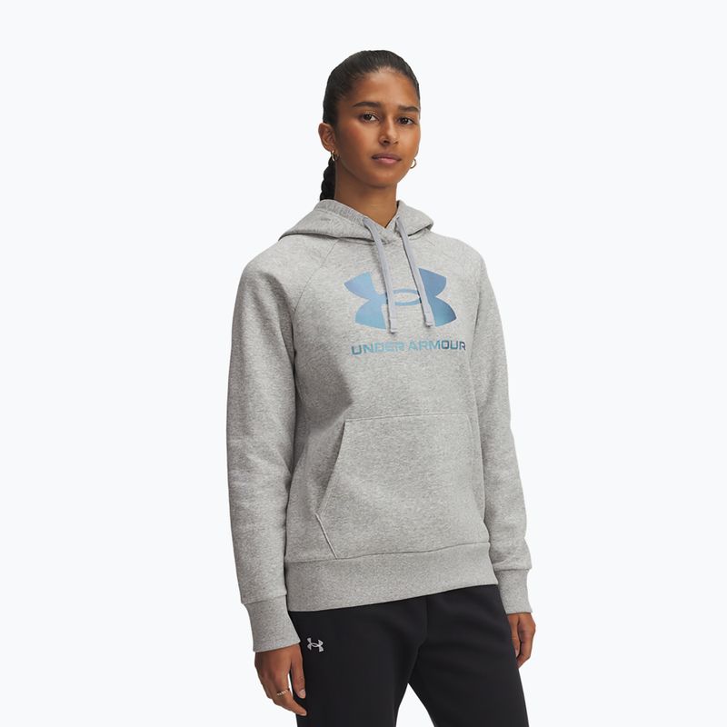 Hanorac pentru femei Under Armour Rival Feelce Shimmer Hoody mod gray light heather/iridescent