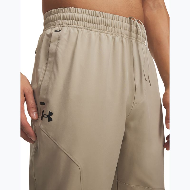 Pantaloni de antrenament pentru bărbați Under Armour Unstoppable Tapered Pants city khaki/black 4