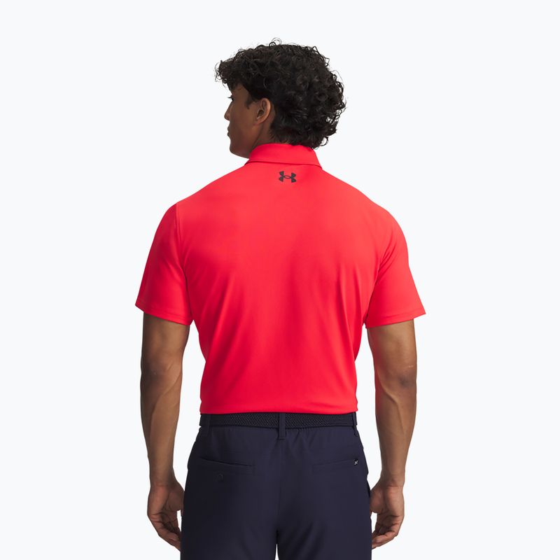 Tricou polo pentru bărbați Under Armour Tee To Green Pique Polo racer red/black 2