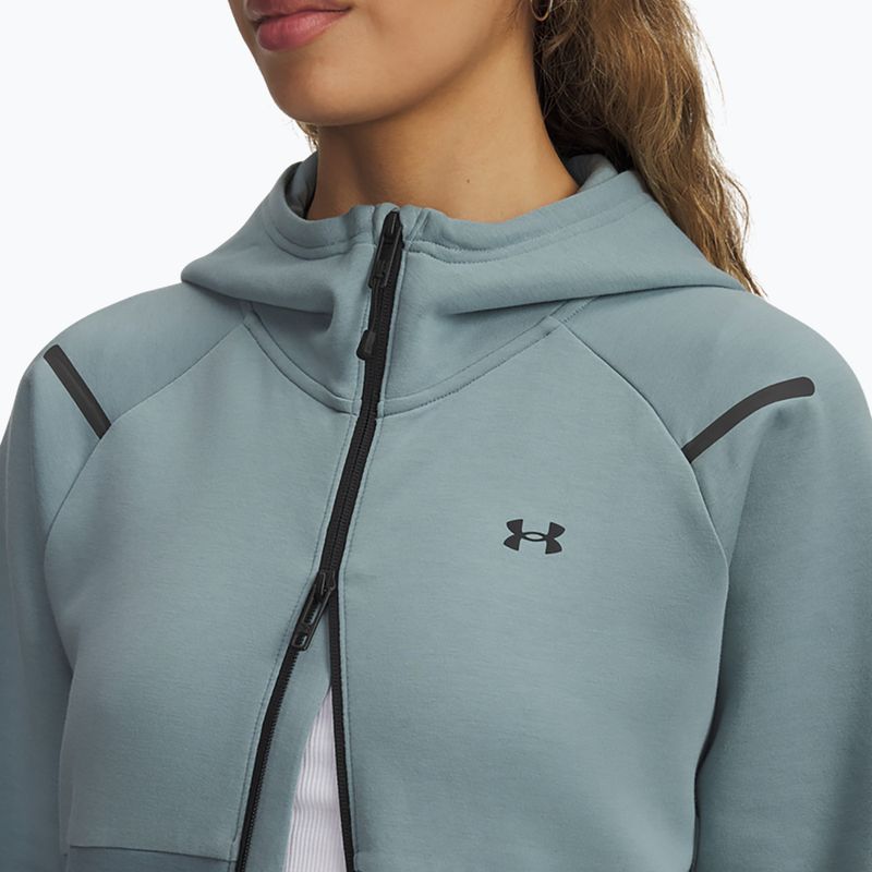 Bluză pentru femei Under Armour Unstoppable Fleece HZ serpentine/jasper blue/black 3