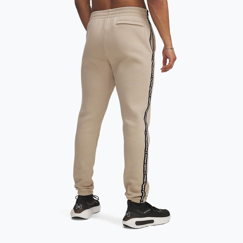 Pantaloni pentru bărbați Under Armour Icon Fleece Jgr city khaki/white 3