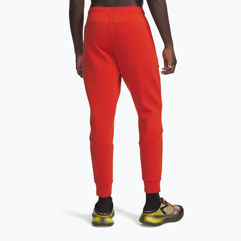 Pantaloni de antrenament pentru bărbați Under Armour Unstoppable Fleece Jgr surplus orange black 3